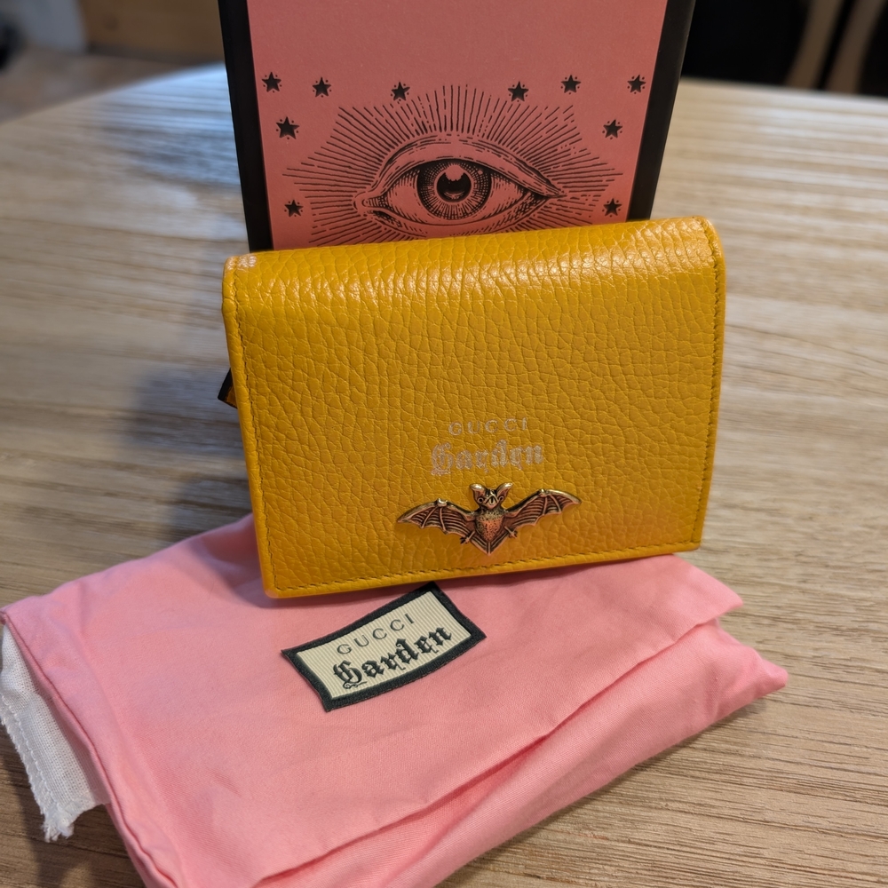 Gucci Garden Yellow Leather Wallet